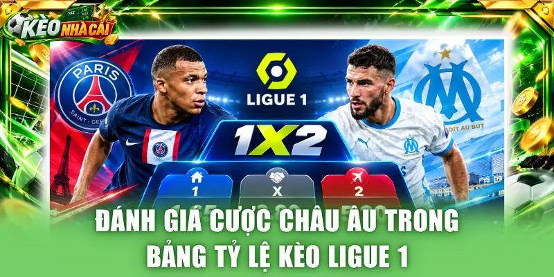 Đánh giá cược châu Âu trong bảng tỷ lệ kèo Ligue 1