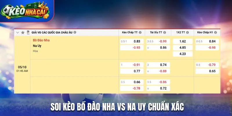 Soi kèo Bồ Đào Nha vs Na Uy chuẩn xác qua bảng kèo nhà cái