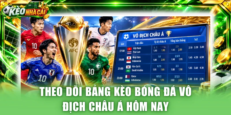 Theo dõi bảng kèo bóng đá vô địch châu Á hôm nay